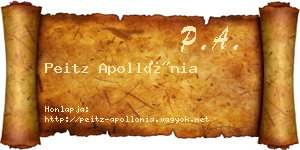 Peitz Apollónia névjegykártya